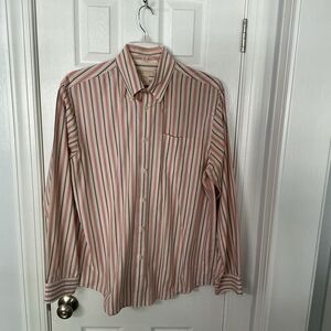 Michael Kors Men’s Long Sleeve Button Down Shirt – Striped, 100% Cotton, Size L